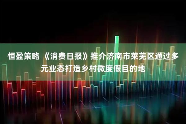 恒盈策略 《消费日报》推介济南市莱芜区通过多元业态打造乡村微度假目的地