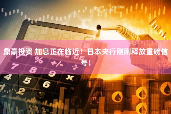 鼎豪投资 加息正在临近！日本央行刚刚释放重磅信号！